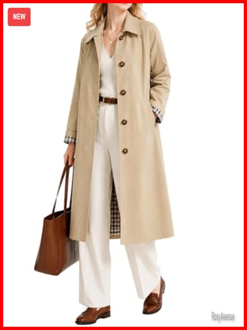 Orolay Women Trench Coat Single Breasted Classic Long Rain Coat